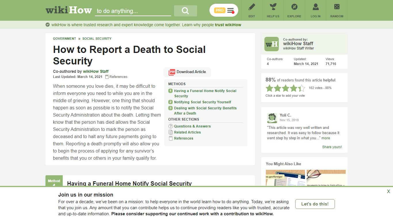 3 Simple Ways to Report a Death to Social Security - wikiHow